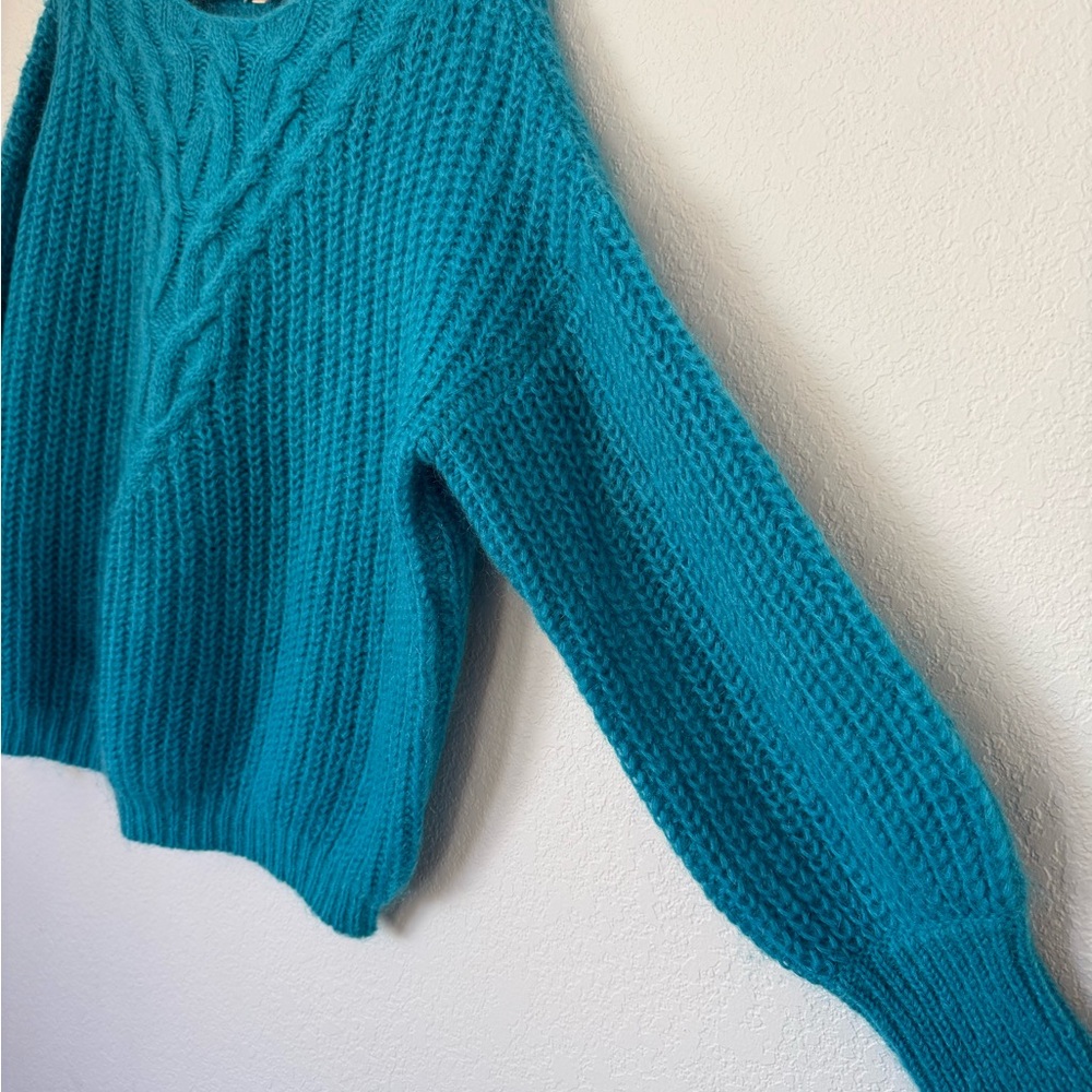 La Maille Sézane Jules Jumper Turquoise Kid Mohair Knit Womens Large Sweater - Picture 2 of 7